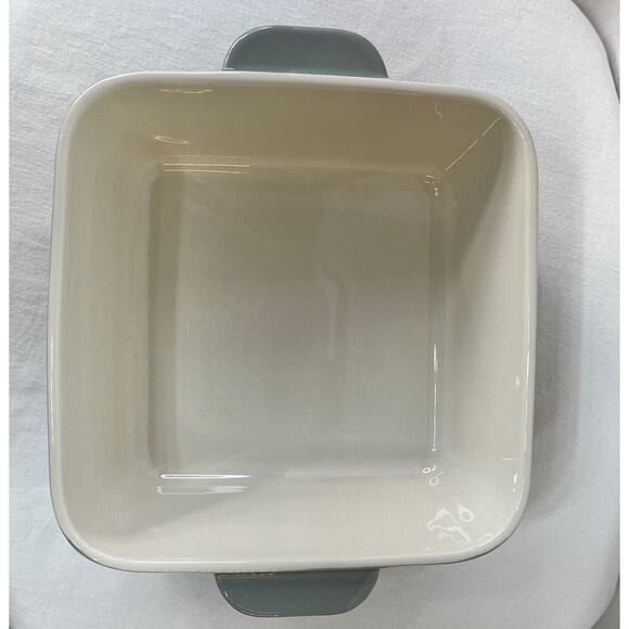 Cook's Essentials Square Baker Server Handles Ceramic Gray 3.1 Quart NWOT New - Picture 3 of 6